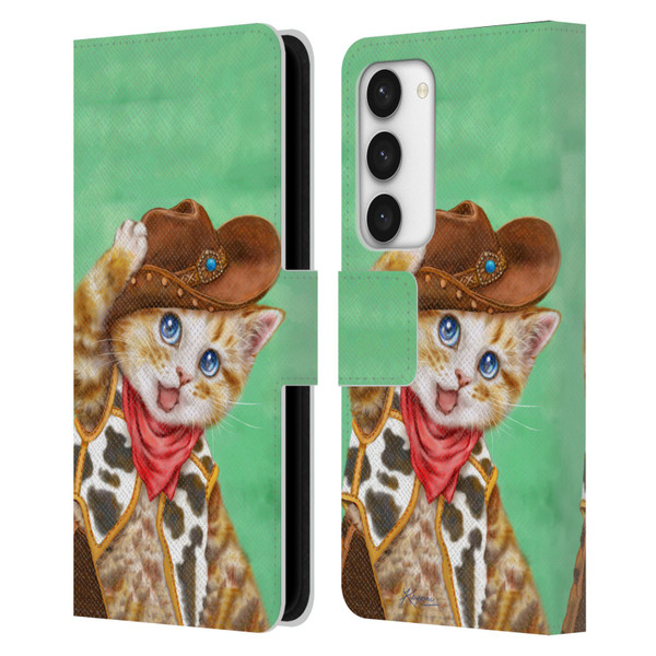 Kayomi Harai Animals And Fantasy Cowboy Kitten Leather Book Wallet Case Cover For Samsung Galaxy S23 5G