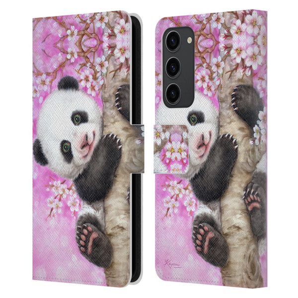 Kayomi Harai Animals And Fantasy Cherry Blossom Panda Leather Book Wallet Case Cover For Samsung Galaxy S23+ 5G