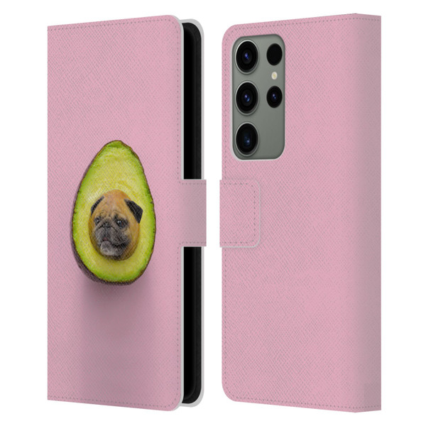 Pixelmated Animals Surreal Pets Pugacado Leather Book Wallet Case Cover For Samsung Galaxy S23 Ultra 5G