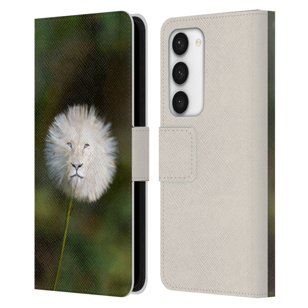 Pixelmated Animals Surreal Wildlife Dandelion Leather Book Wallet Case Cover For Samsung Galaxy S23 5G