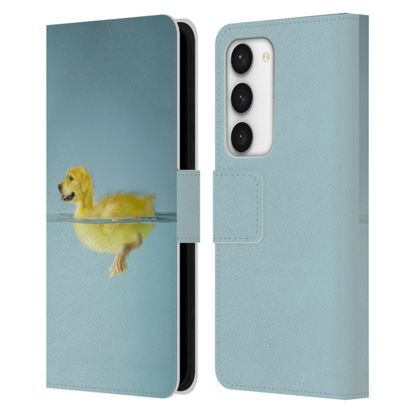 Pixelmated Animals Surreal Wildlife Dog Duck Leather Book Wallet Case Cover For Samsung Galaxy S23 5G