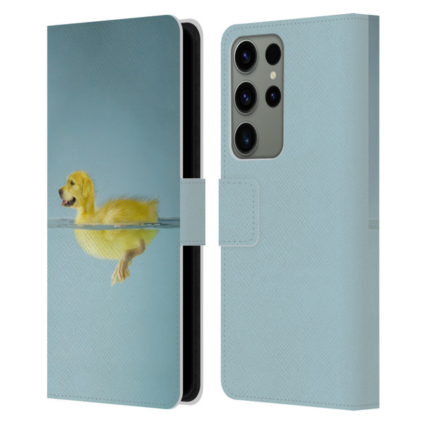 Pixelmated Animals Surreal Wildlife Dog Duck Leather Book Wallet Case Cover For Samsung Galaxy S23 Ultra 5G