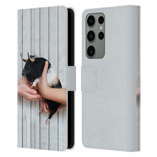 Pixelmated Animals Surreal Wildlife Guinea Bull Leather Book Wallet Case Cover For Samsung Galaxy S23 Ultra 5G