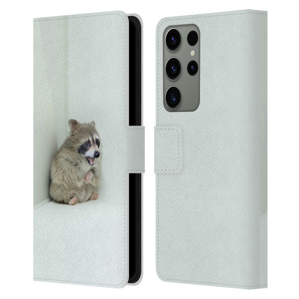 Pixelmated Animals Surreal Wildlife Hamster Raccoon Leather Book Wallet Case Cover For Samsung Galaxy S23 Ultra 5G