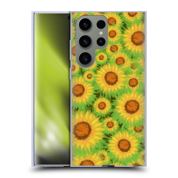 Grace Illustration Lovely Floral Sunflower Soft Gel Case for Samsung Galaxy S23 Ultra 5G