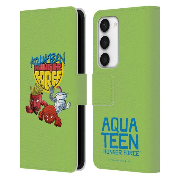 Aqua Teen Hunger Force Graphics Group Leather Book Wallet Case Cover For Samsung Galaxy S23 5G