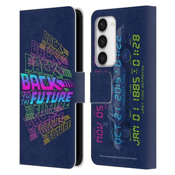 Back to the Future I Composed Art Logo Leather Book Wallet Case Cover For Samsung Galaxy S23 5G