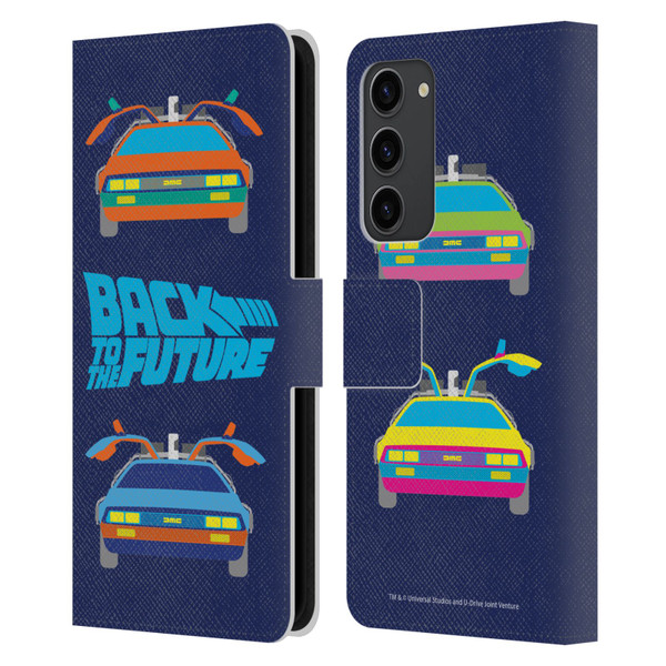 Back to the Future I Composed Art Delorean 2 Leather Book Wallet Case Cover For Samsung Galaxy S23+ 5G