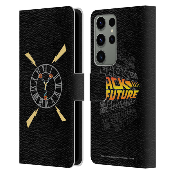 Back to the Future I Graphics Clock Tower Leather Book Wallet Case Cover For Samsung Galaxy S23 Ultra 5G