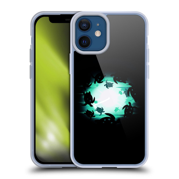 Alyn Spiller Animal Art Turtles Soft Gel Case for Apple iPhone 12 Mini