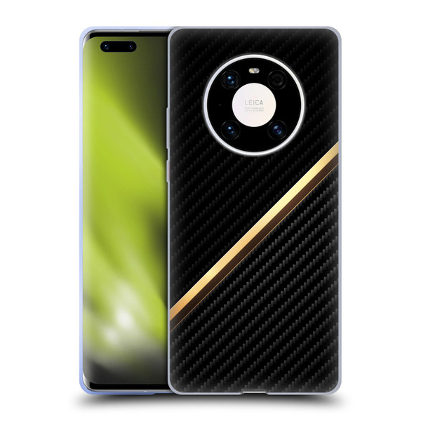 Alyn Spiller Carbon Fiber Gold Soft Gel Case for Huawei Mate 40 Pro 5G