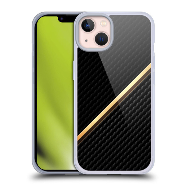 Alyn Spiller Carbon Fiber Gold Soft Gel Case for Apple iPhone 13