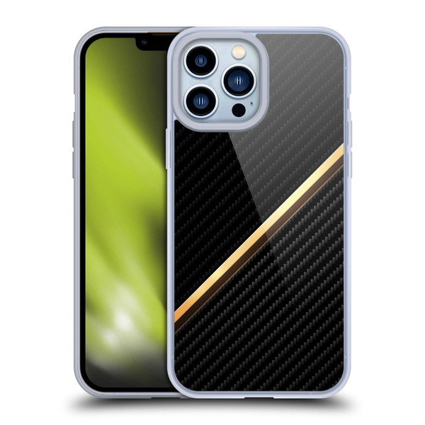 Alyn Spiller Carbon Fiber Gold Soft Gel Case for Apple iPhone 13 Pro Max
