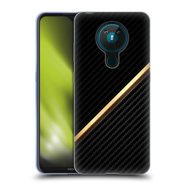 Alyn Spiller Carbon Fiber Gold Soft Gel Case for Nokia 5.3