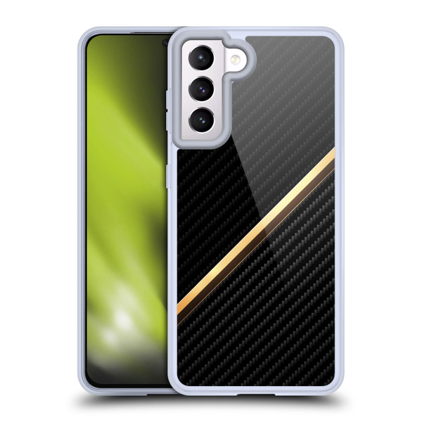 Alyn Spiller Carbon Fiber Gold Soft Gel Case for Samsung Galaxy S21 5G