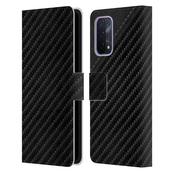 Alyn Spiller Carbon Fiber Leather Leather Book Wallet Case Cover For OPPO A54 5G