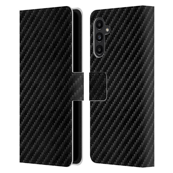 Alyn Spiller Carbon Fiber Plain Leather Book Wallet Case Cover For Samsung Galaxy A13 5G (2021)