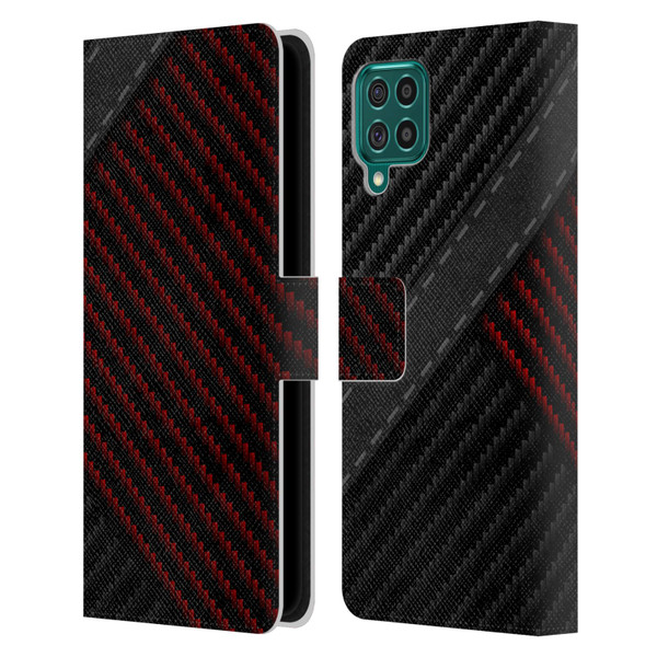 Alyn Spiller Carbon Fiber Stitch Leather Book Wallet Case Cover For Samsung Galaxy F62 (2021)
