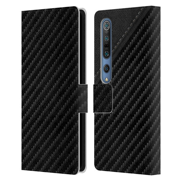 Alyn Spiller Carbon Fiber Leather Leather Book Wallet Case Cover For Xiaomi Mi 10 5G / Mi 10 Pro 5G
