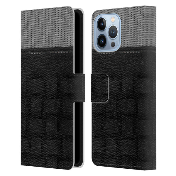 Alyn Spiller Luxury Charcoal Leather Book Wallet Case Cover For Apple iPhone 13 Pro Max