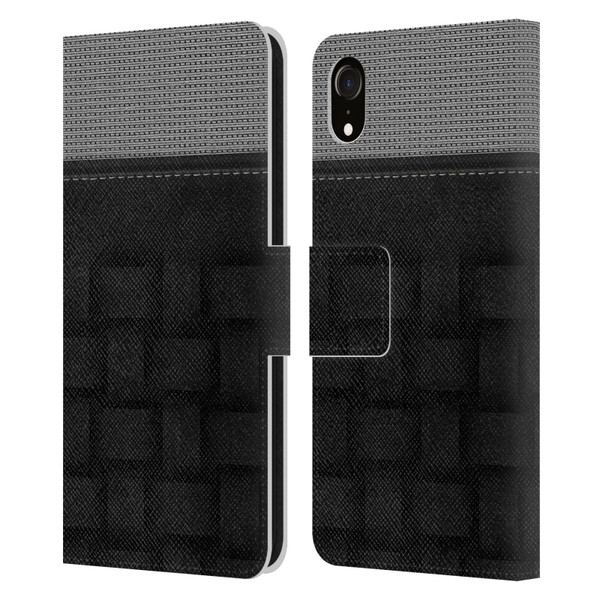 Alyn Spiller Luxury Charcoal Leather Book Wallet Case Cover For Apple iPhone XR