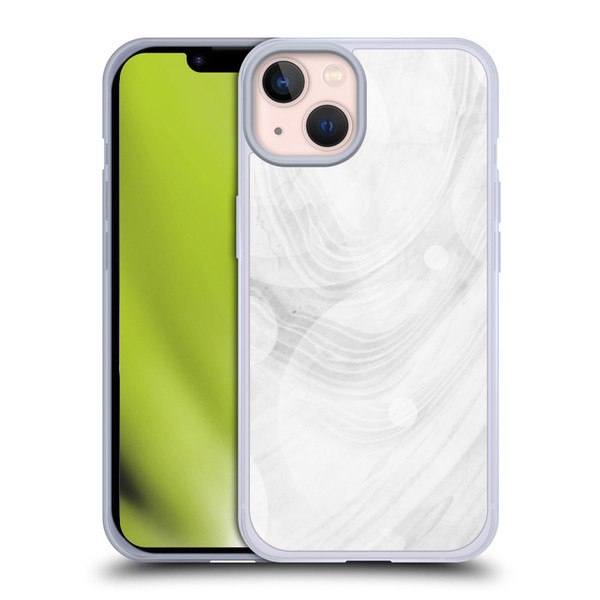 Alyn Spiller Marble White Soft Gel Case for Apple iPhone 13