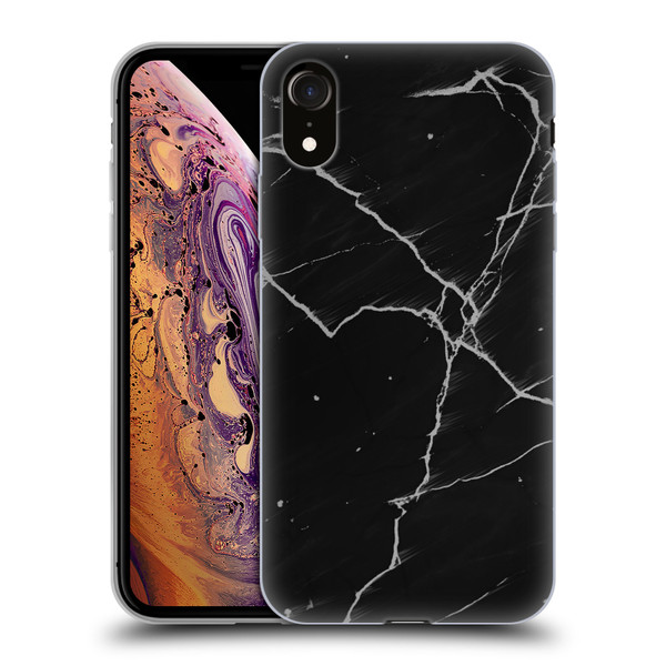 Alyn Spiller Marble Black Soft Gel Case for Apple iPhone XR