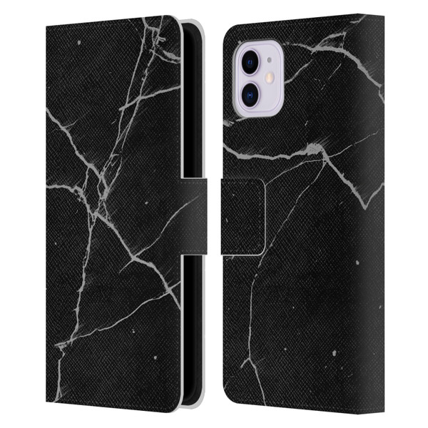 Alyn Spiller Marble Black Leather Book Wallet Case Cover For Apple iPhone 11