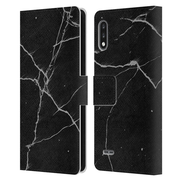 Alyn Spiller Marble Black Leather Book Wallet Case Cover For LG K22