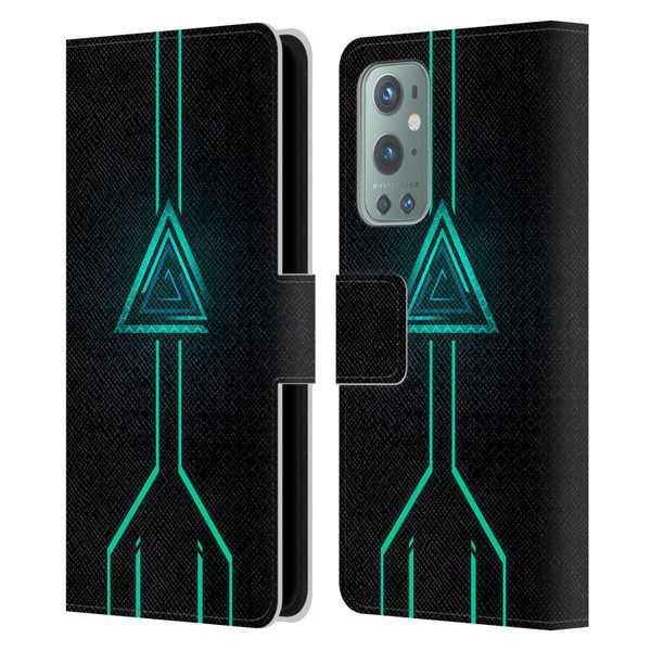 Alyn Spiller Neon Green Leather Book Wallet Case Cover For OnePlus 9