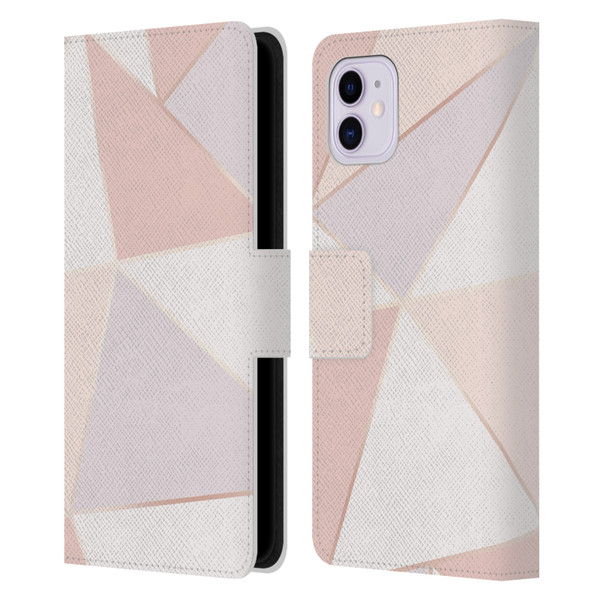 Alyn Spiller Rose Gold Geometry Leather Book Wallet Case Cover For Apple iPhone 11