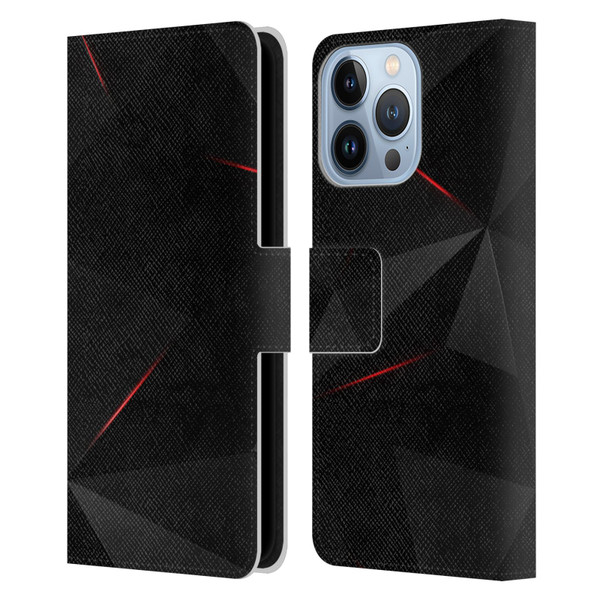 Alyn Spiller Tectonic Red Leather Book Wallet Case Cover For Apple iPhone 13 Pro