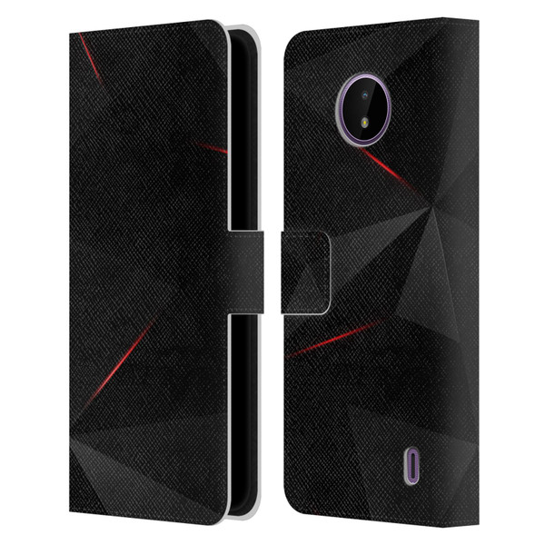 Alyn Spiller Tectonic Red Leather Book Wallet Case Cover For Nokia C10 / C20
