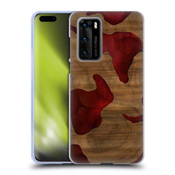 Alyn Spiller Wood & Resin Fire Soft Gel Case for Huawei P40 5G