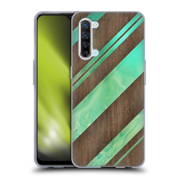 Alyn Spiller Wood & Resin Diagonal Stripes Soft Gel Case for OPPO Find X2 Lite 5G