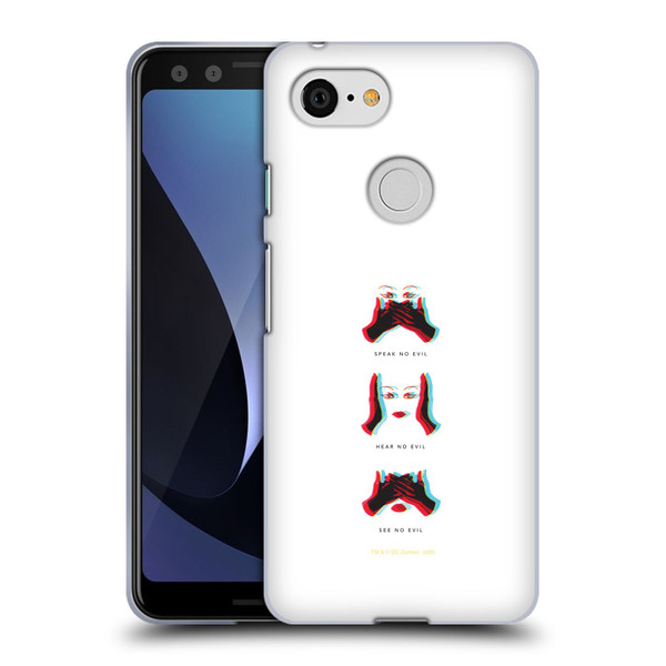 Birds of Prey DC Comics Graphics Speak, Hear, See No Evil Soft Gel Case for Google Pixel 3