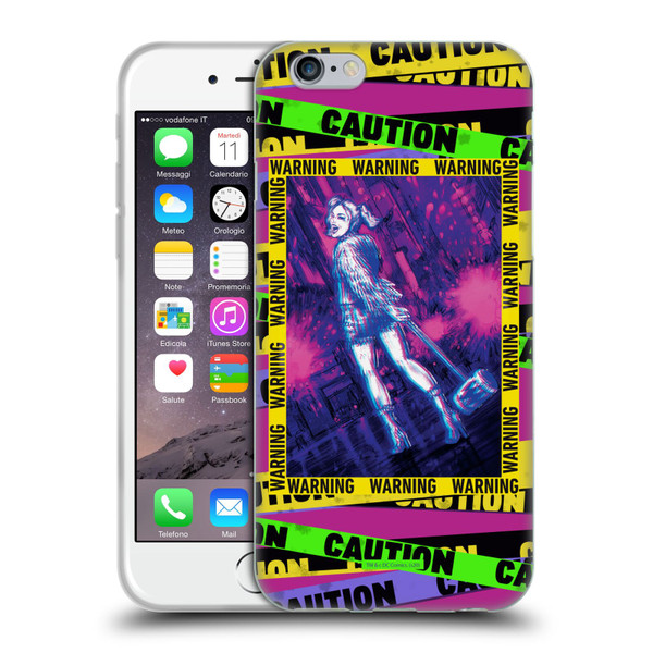 Birds of Prey DC Comics Harley Quinn Art Warning Soft Gel Case for Apple iPhone 6 / iPhone 6s