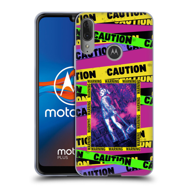 Birds of Prey DC Comics Harley Quinn Art Warning Soft Gel Case for Motorola Moto E6 Plus