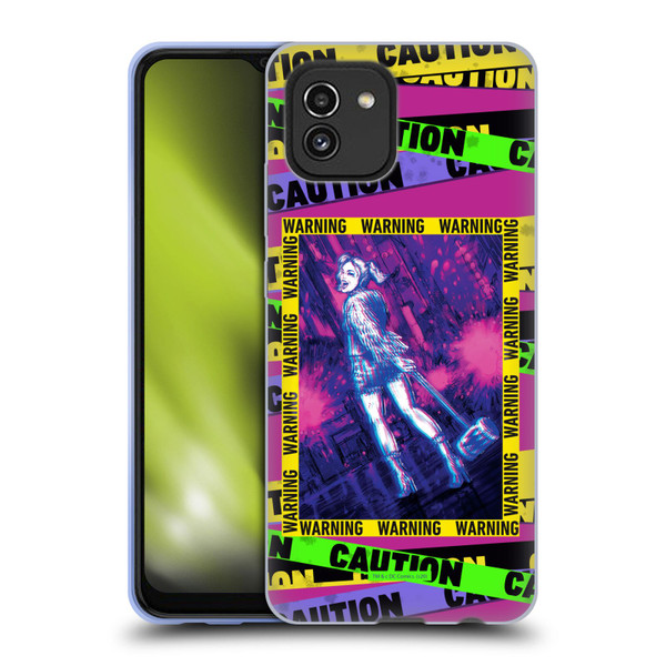 Birds of Prey DC Comics Harley Quinn Art Warning Soft Gel Case for Samsung Galaxy A03 (2021)
