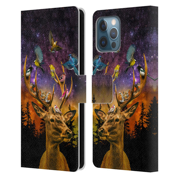 Dave Loblaw Animals Deer and Birds Leather Book Wallet Case Cover For Apple iPhone 12 Pro Max
