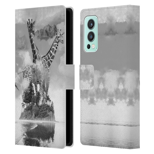 Dave Loblaw Animals Giraffe In The Mist Leather Book Wallet Case Cover For OnePlus Nord 2 5G