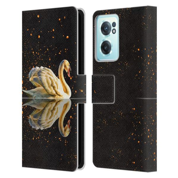Dave Loblaw Animals Swan Lake Reflections Leather Book Wallet Case Cover For OnePlus Nord CE 2 5G