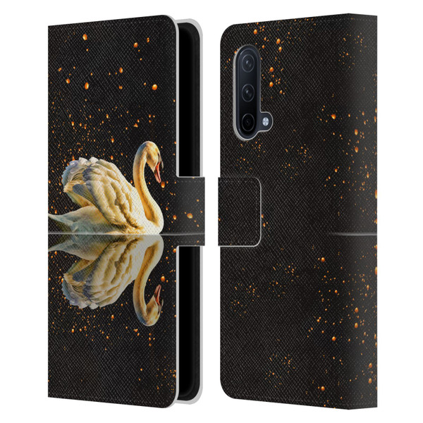 Dave Loblaw Animals Swan Lake Reflections Leather Book Wallet Case Cover For OnePlus Nord CE 5G