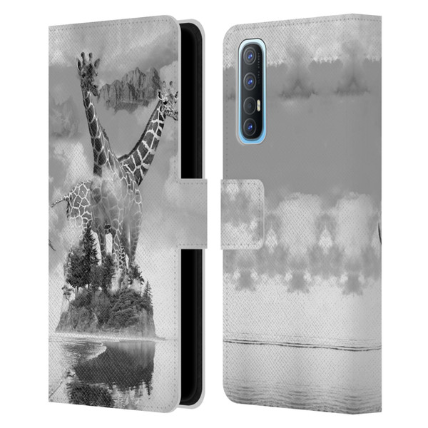 Dave Loblaw Animals Giraffe In The Mist Leather Book Wallet Case Cover For OPPO Find X2 Neo 5G