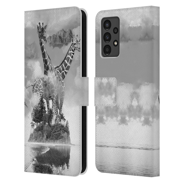 Dave Loblaw Animals Giraffe In The Mist Leather Book Wallet Case Cover For Samsung Galaxy A13 (2022)