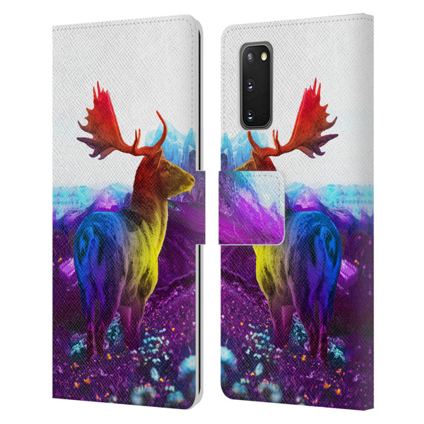 Dave Loblaw Animals Purple Mountain Deer Leather Book Wallet Case Cover For Samsung Galaxy S20 / S20 5G