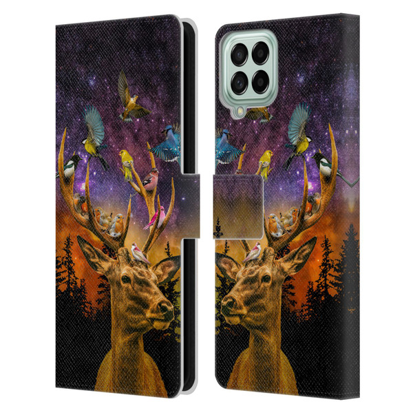 Dave Loblaw Animals Deer and Birds Leather Book Wallet Case Cover For Samsung Galaxy M33 (2022)