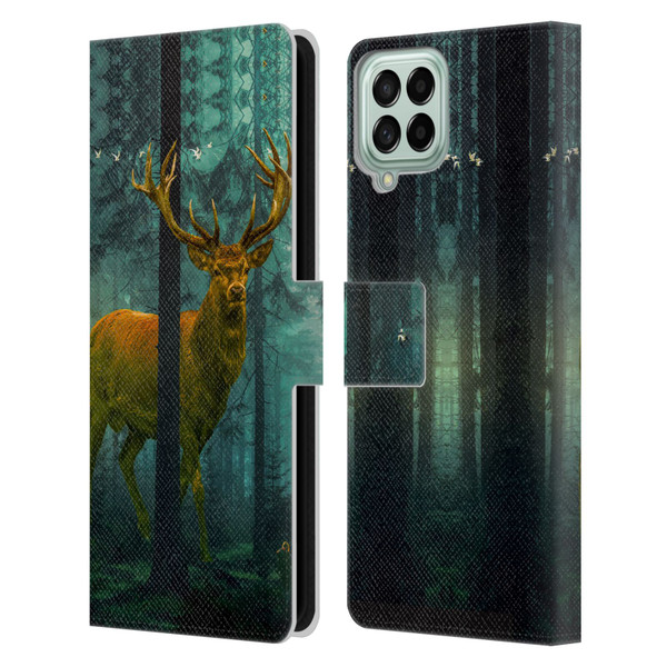 Dave Loblaw Animals Giant Forest Deer Leather Book Wallet Case Cover For Samsung Galaxy M53 (2022)