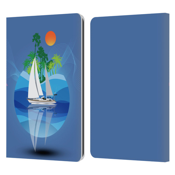 Dave Loblaw Contemporary Art Tropical Waters Leather Book Wallet Case Cover For Amazon Kindle Paperwhite 1 / 2 / 3