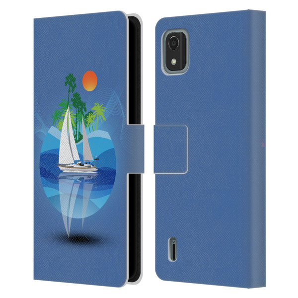 Dave Loblaw Contemporary Art Tropical Waters Leather Book Wallet Case Cover For Nokia C2 2nd Edition